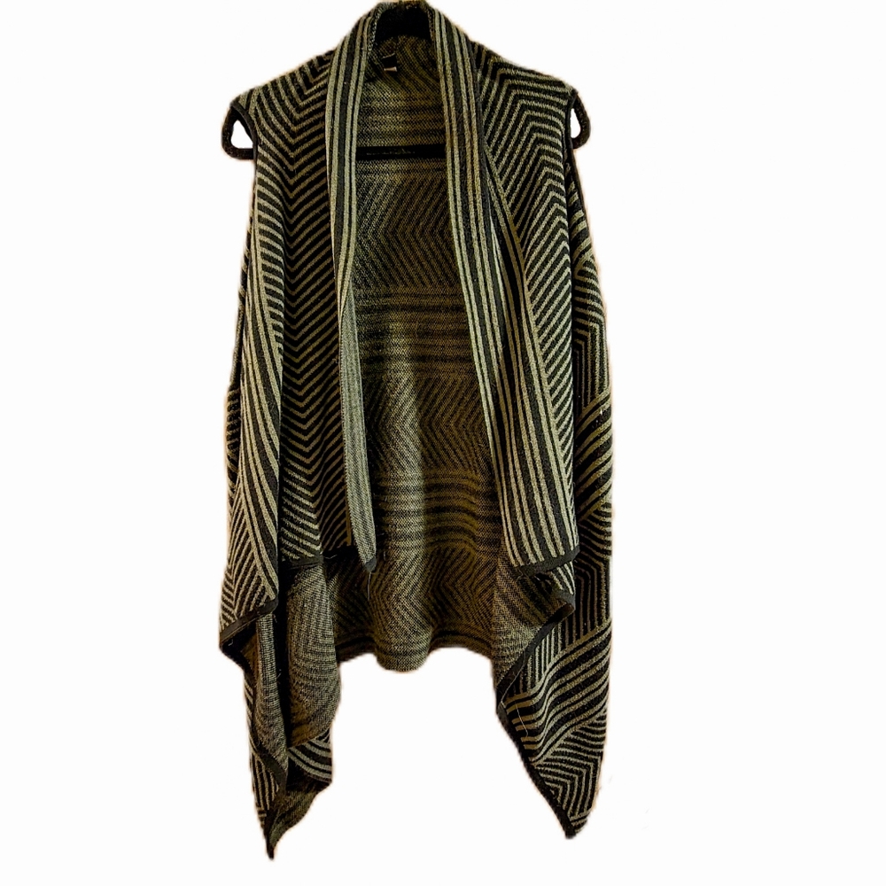 Black and Green Striped Sweater Vest